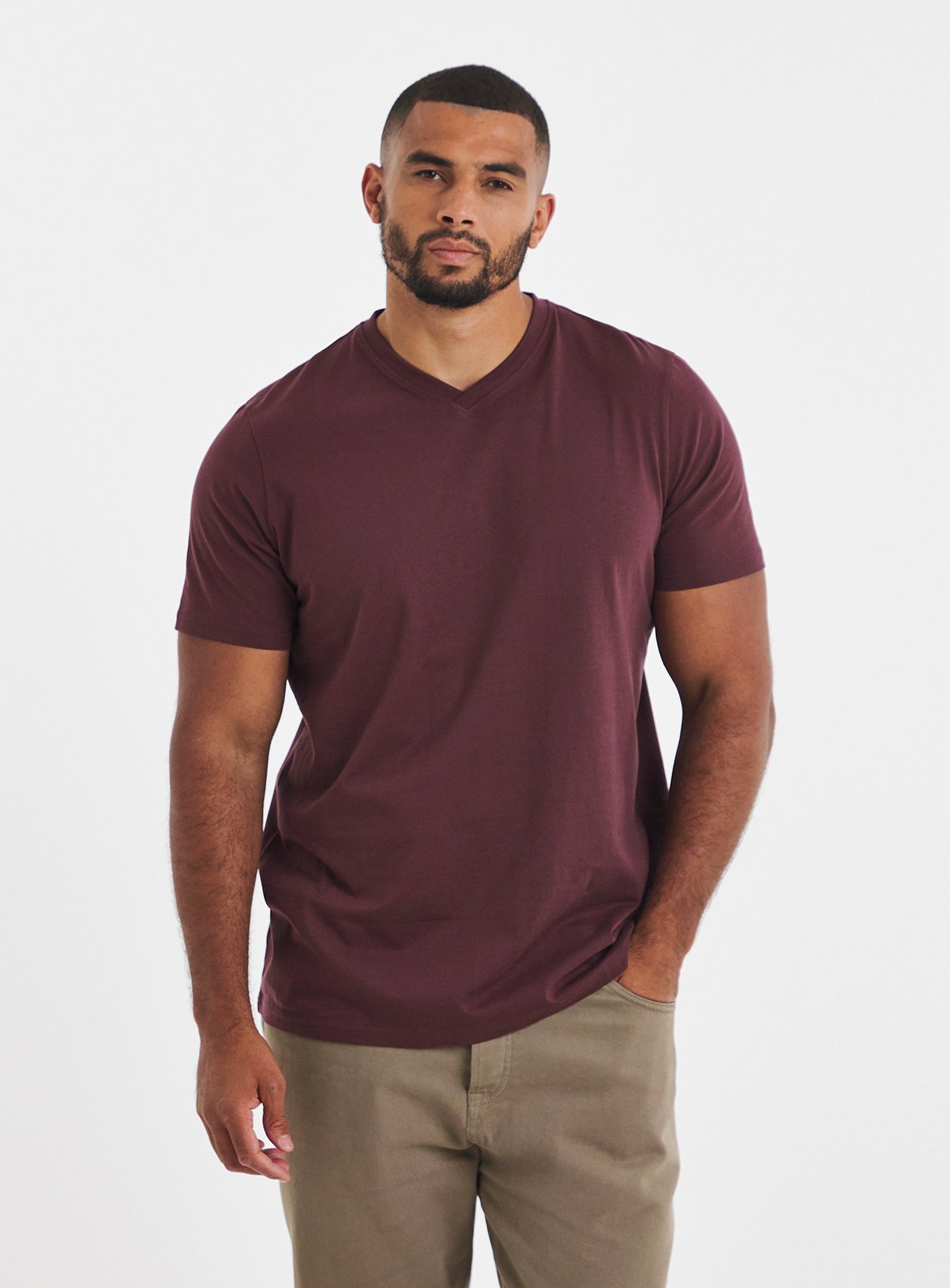 JACAMO 5 Pack Pure Cotton V Neck T-Shirt L - Image 1 thumbnail